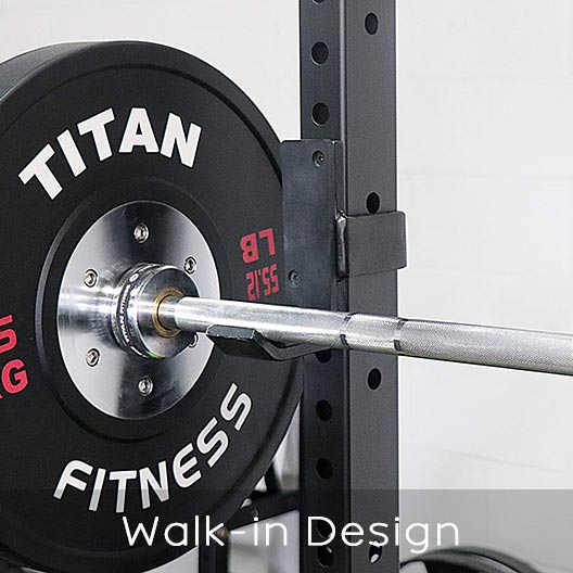 Titan Fitness power rack walk-in design