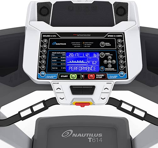 Nautilus T614 treadmill LCD console