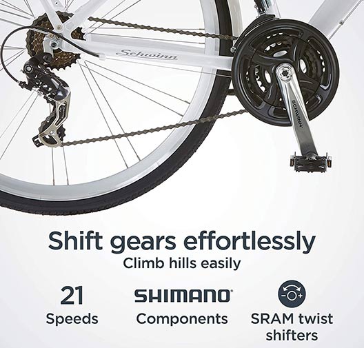 Schwinn Hybrid Shimano and SRAM componentry