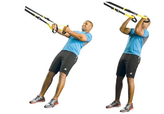 2 hand TRX curls